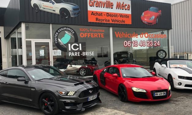 GRANVILLE MÉCA À ST PAIR SUR MER (50 Manche). VENTE Véhicules d’occasions, PARE BRISE, NETTOYAGE ET LOCATION (Voitures de sports et remorques).