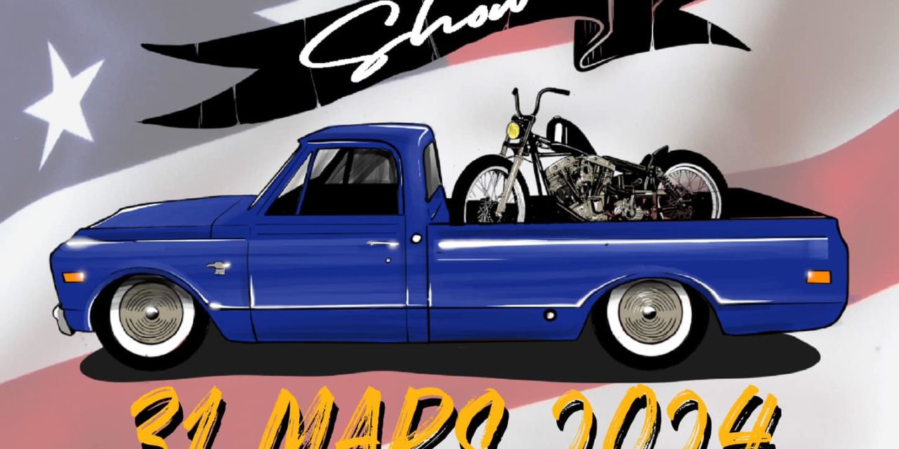 3ème édition du Carentan American Show le dimanche 31 Mars 2024 à Carentan les Marais. Grand rassemblement Harley et véhicules US. Country, concerts, food-truck, exposants, animations et Baptêmes.